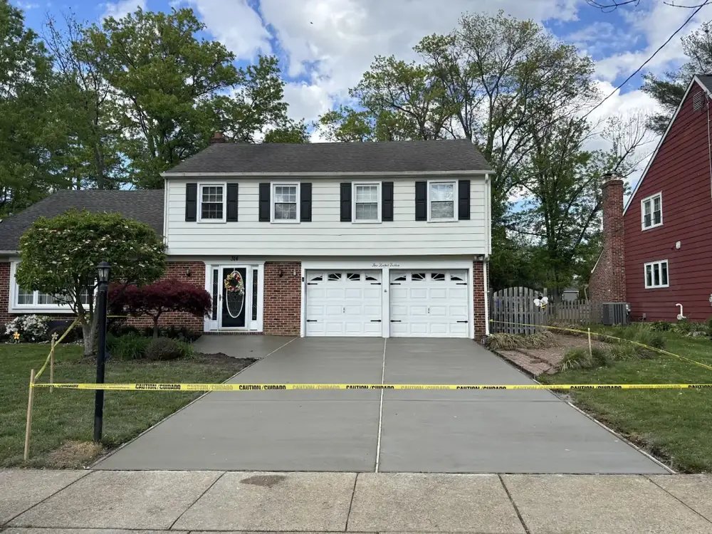 New concrete driveway poured in Cherry Hill NJ