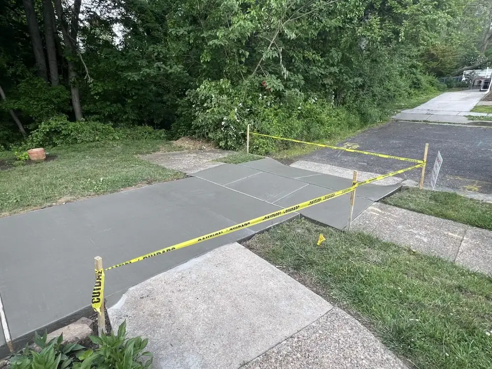 Curved concrete walkway in Cherry Hill NJ